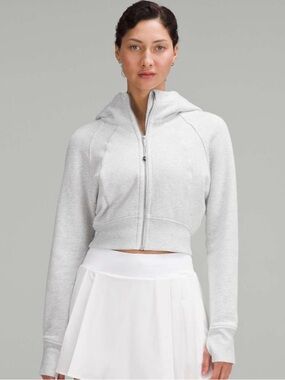 lululemon athletica Cropped Scuba Hoodie, (Full-Zip), Light Gray, XS